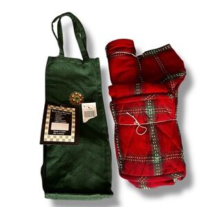 12 Pc Holiday Kitchenworks Linen Set Reusable  Wine Gift Bag Set New with Tags